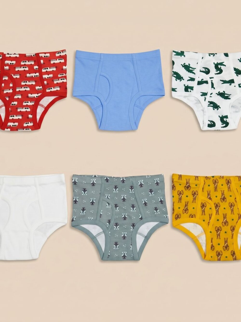 Animal 1 Boys Briefs Underwear Pack Camper Vans Alligators Chewbacca Space Kids